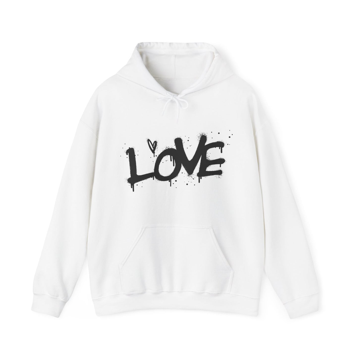 White and Black Graffiti Love Hoodie